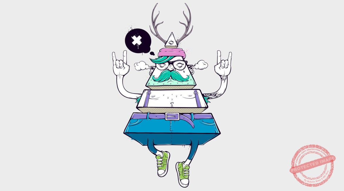 Triangle hipster men with deer